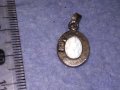 ВИНТИДЖ ВЕРСАЧЕ СРЕБЪРЕН МЕДАЛЬОН СРЕБРО 925 с ШЛИФОВАН КАМЪК КОТЕШКО ОКО 38602, снимка 14