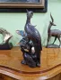 Прекрасна голяма антикварна колекционерска дървена фигура статуетка композиция , снимка 4