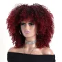 Тъмно червена афро къдрава омбре перука с тъмни корени, снимка 4