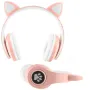 Светещи безжични bluetooth слушалки котешки уши (розови), снимка 1
