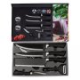 Комплект ножове 6 части HausRoland H-007,Нераждаема стомана,оребрени остриета, снимка 1 - Прибори за хранене, готвене и сервиране - 44175643