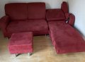 Червен ъглов диван с електрическа част, снимка 3