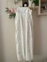 Нова дълга елегантна бяла рокля теменужки 100% памук , снимка 5