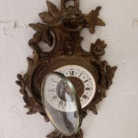 Старинен стенен бронзов часовник, снимка 4 - Стенни часовници - 41821634