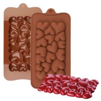 Плочка шоколад обли сърца шоколадов блок силиконов молд форма шоколад гипс фондан, снимка 1 - Форми - 39299370