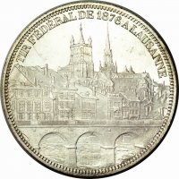 Монета Швейцария 5 Франка 1876 г Кантон Лозана aUNC, снимка 2 - Нумизматика и бонистика - 38696313