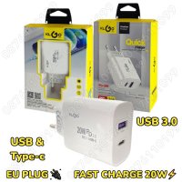 20W Type-c USB 3.0 зарядно устройство за бързо зареждане Адаптер 20W, снимка 1 - Оригинални зарядни - 41662618