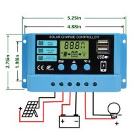 30A PWM соларно зарядно соларен контролер 12/24 с две USB x2a, снимка 6 - Друга електроника - 41798570