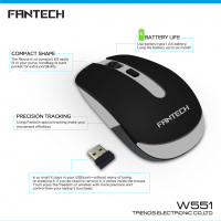 Оптична безжична мишка W551 цветове USB DPI=1600 / Черен, Червен, Син, снимка 4 - Клавиатури и мишки - 36135416
