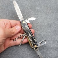 Стар Немски мултифункционален нож джобен острие риболов къмпинг туризъм, снимка 3 - Ножове - 42611104
