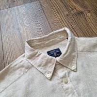 Страхотна мъжка ленена риза  PECKOTT размер M , 100%  лен  , снимка 3 - Ризи - 41662195
