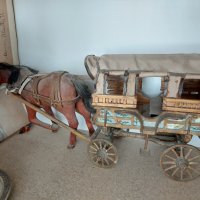 Стар макет на стара уестърн закрита каруца''Old Covered Wagon'', снимка 1 - Антикварни и старинни предмети - 41625640