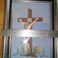 Гоблен "Иисус на кръста", снимка 4 - Гоблени - 40700591
