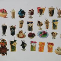 Скрапбук стикери за декорация планер напитки и десерти - 31 бр/комплект 