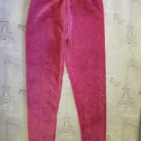 Клин-панталон от плюшена еластична материя, розов цвят, снимка 1 - Детски клинове - 42490823
