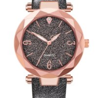 Нов графитно тъмен брокатен дамски часовник. Стил и блясък., снимка 2 - Дамски - 42028757