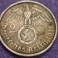 2 Марки 1938 г сребро Трети Райх , снимка 1 - Нумизматика и бонистика - 41540661