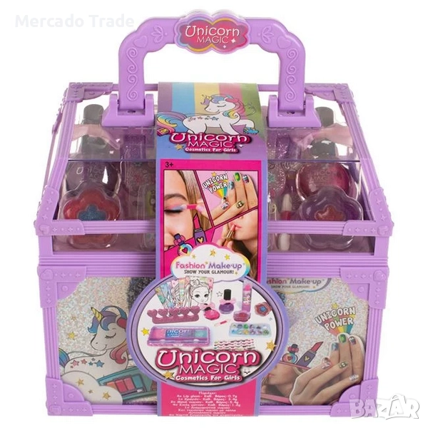 Детско куфарче Mercado Trade за момичета с детски козметични аксесоари, снимка 1