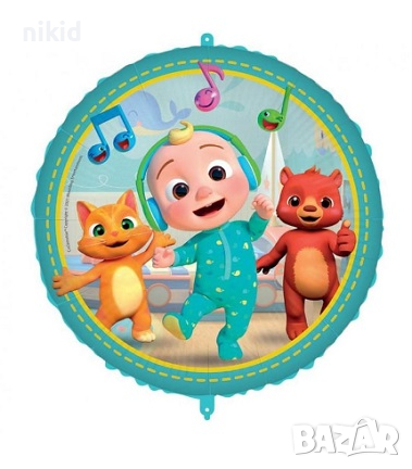 cocomelon КоКомелон Кокомелън герои кръгъл парти фолио фолиев балон хелий или въздух, снимка 1