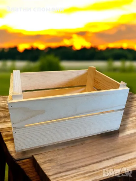 Ръчно изработена дървена касетка/щайга, снимка 1
