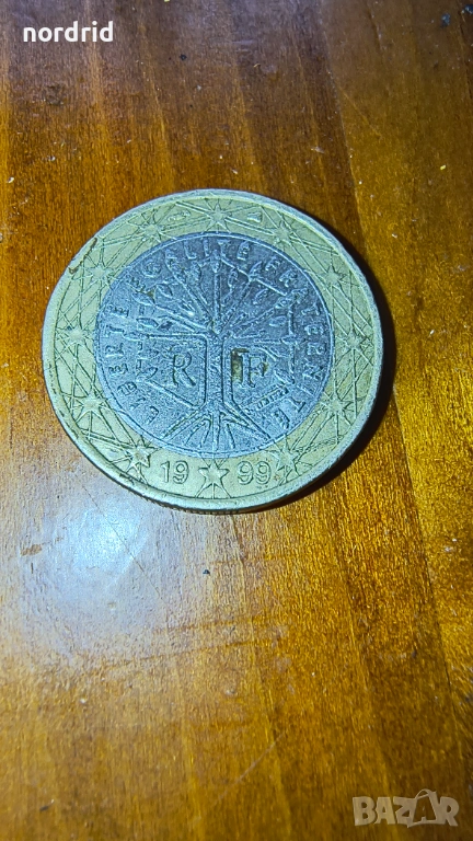 Рядка монета RF 1 евро, снимка 1