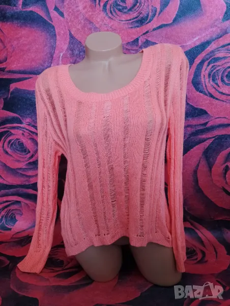 Бледо оранжева блуза Плетиво М, снимка 1