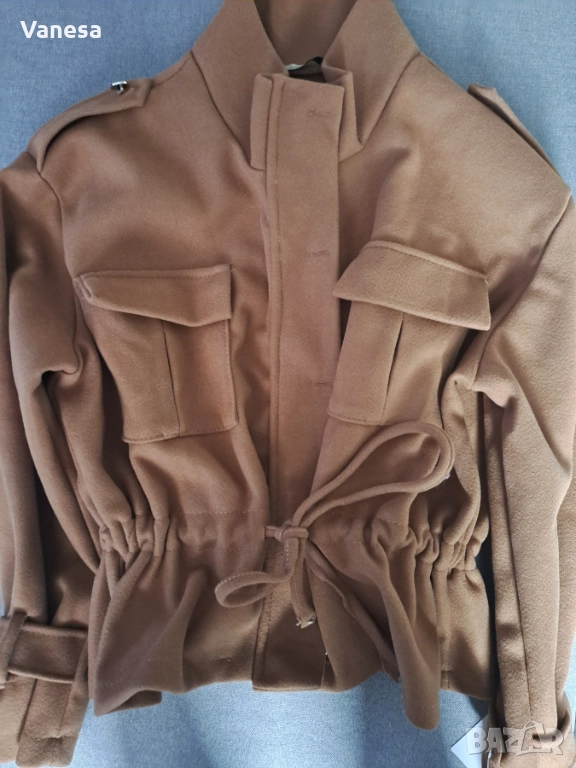 Дамско късо палто каки, снимка 1