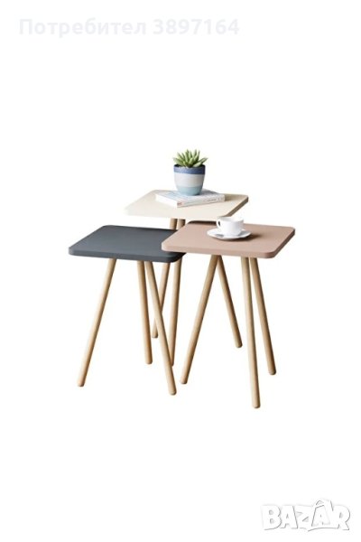 Комплект 3 броя маси за кафе / помощни маси, снимка 1