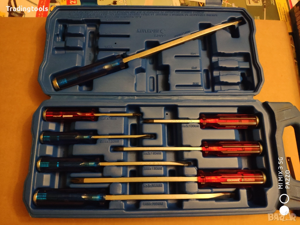 KINCROME 8броя ударни качествени отвертки кутия, снимка 1
