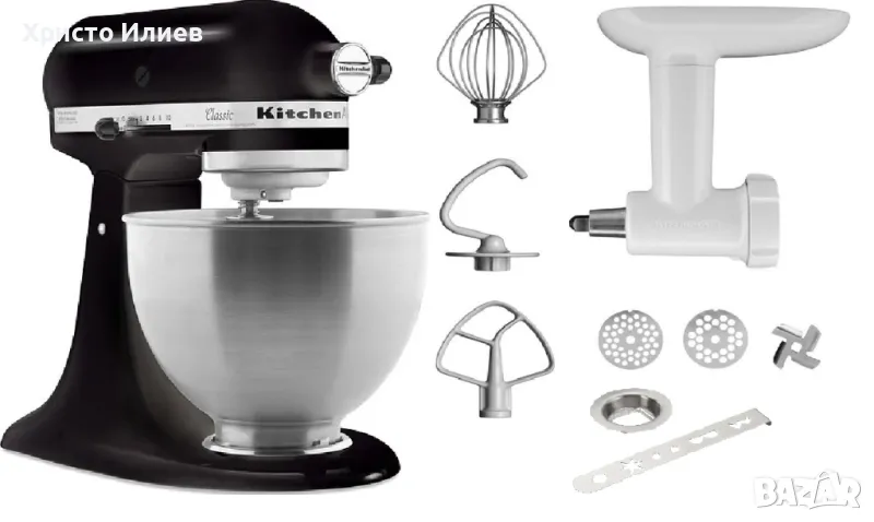 Планетарен миксер KitchenAid Classic с Приставка месомелачка и за бисквити, снимка 1