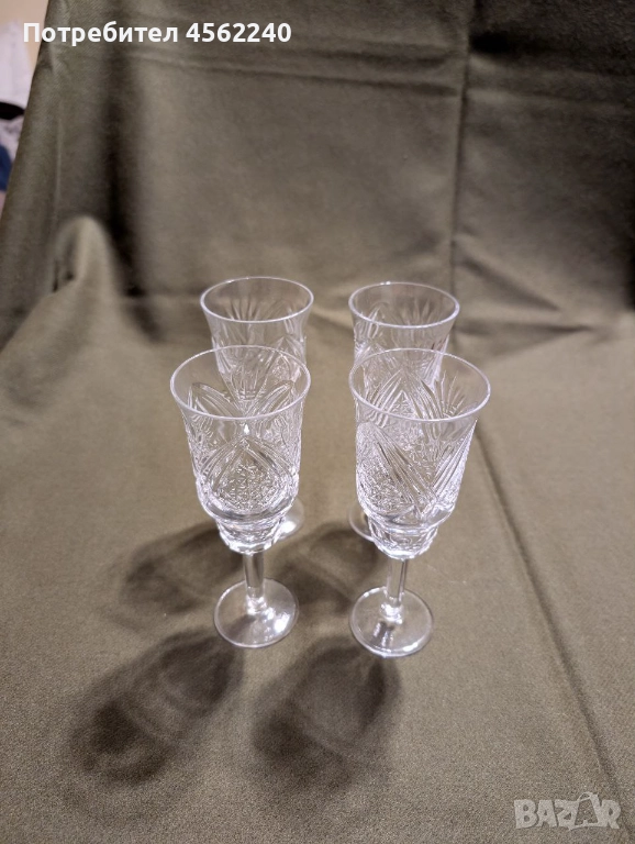 4 бр. кристални чаши за вино, снимка 1