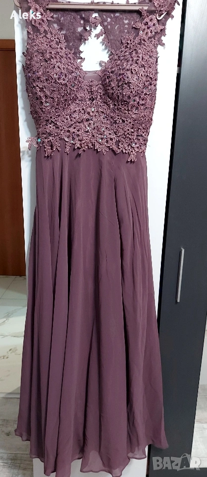 Официална дълга рокля М с голяма цепка , снимка 1