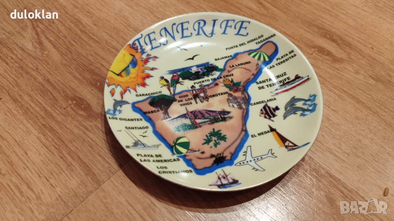 Красива порцеланова чиния от Тенерифе-Испания., снимка 1