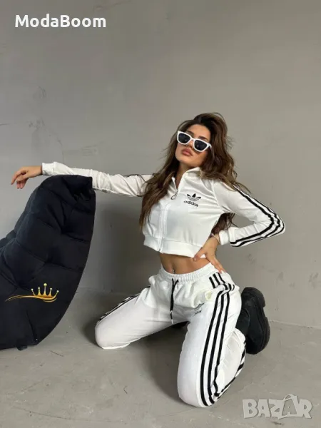 Adidas бял дамски комплект кадифе , снимка 1