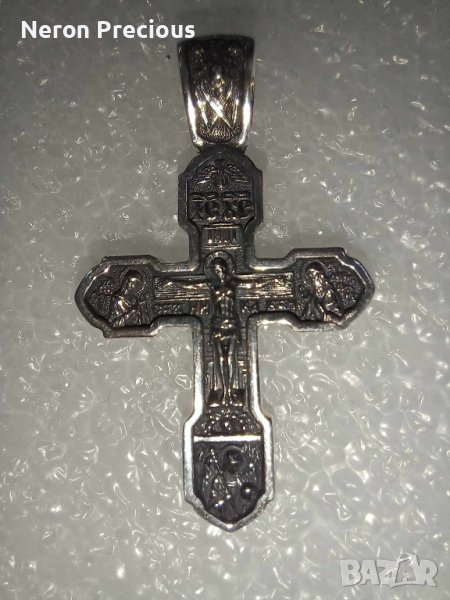 Сребърен кръст 40 мм, снимка 1