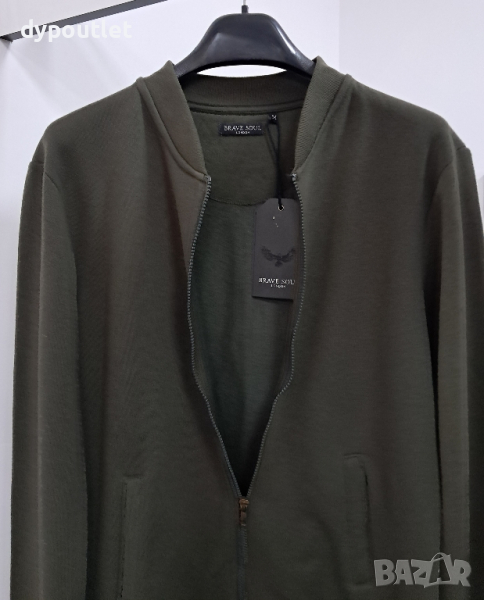 Brave Soul - мъжки суичър, размери - M, L , XL и XXL. Цвят - зелено., снимка 1