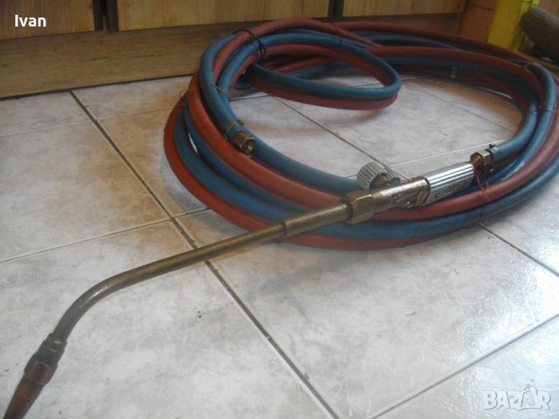 ОКСИЖННА АЦЕТИЛЕНОВА ГОРЕЛКА 52 см PREGO СТАРО КАЧЕСТВО С МАРКУЧИ 2Х10м, снимка 1