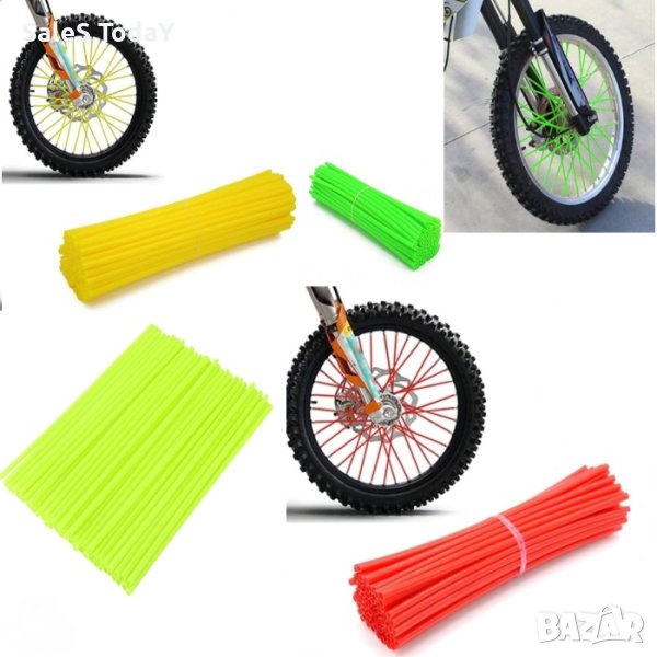 Спици за велосипед или мотор, Декорация за гума, 6 цвята, 72 БР, снимка 1