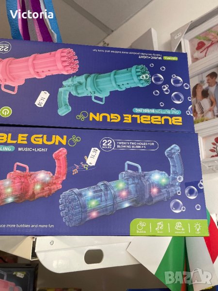 Пистолет за сапунени балони, БазуКа за сапунени балончета 60 Bubble gun  Работи с 4  батерии АА , снимка 1