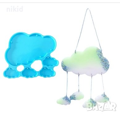 Пано облак с облачета облаци силиконов молд форма фондан смола гипс основа декор , снимка 1