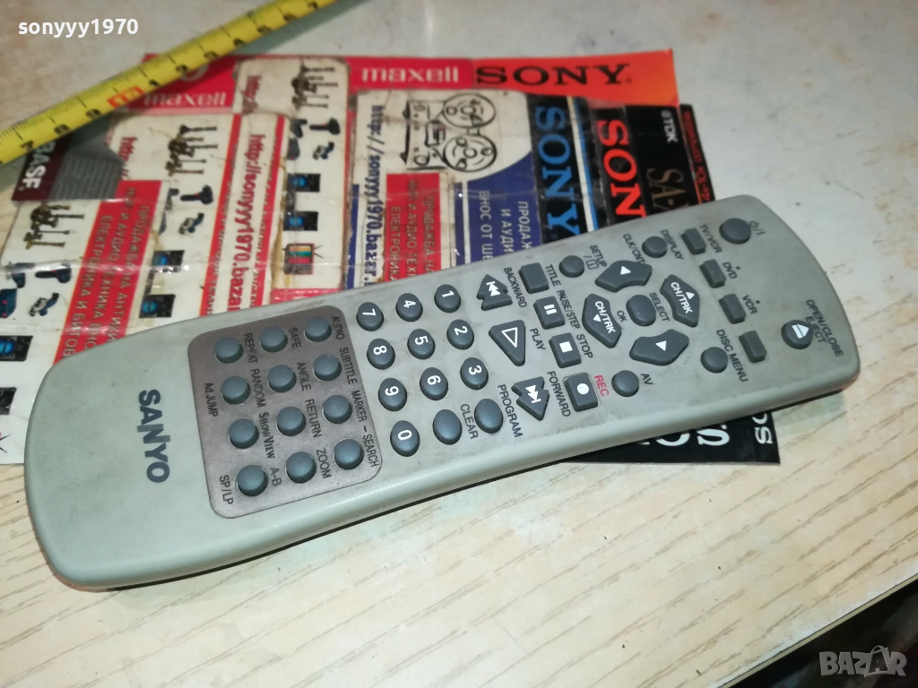 SANYO DVD/VCR COMBO REMOTE-ВНОС SWISS 2811251935, снимка 1