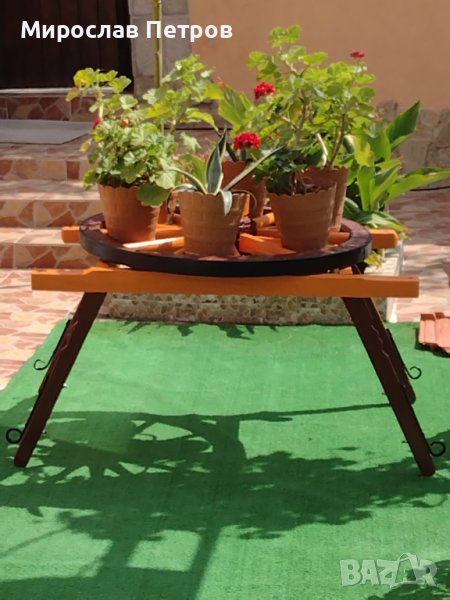 Цветарник от колело на каруца.УНИКАТ.Може само колелото., снимка 1