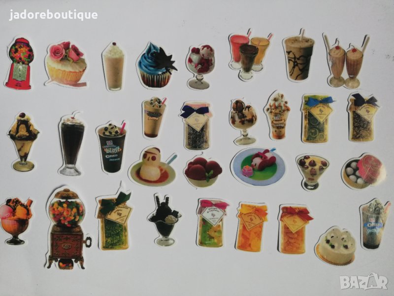 Скрапбук стикери за декорация планер напитки и десерти - 31 бр/комплект , снимка 1