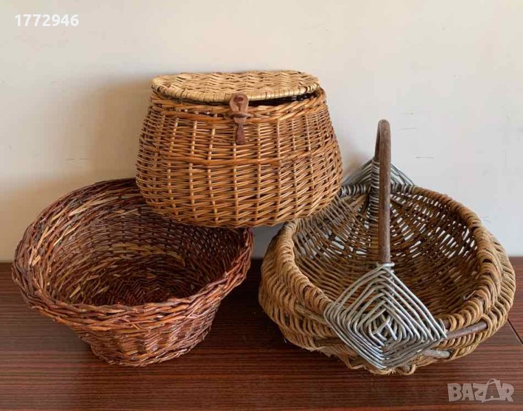 Плетена дървена кошница - 3 вида ретро, малки, снимка 1
