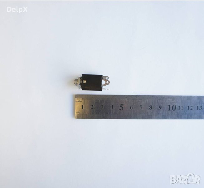 Букса за панелен монтаж 4pin с превключване черна STEREO 6,3mm JACK(ж), снимка 1