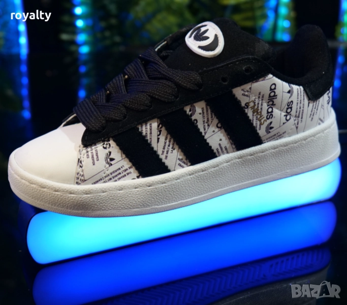 Дамски Кецове Adidas Campus - Цвят - Бяло и черно, снимка 1