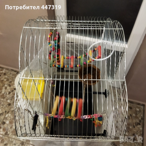 Оборудвана клетка за птици, снимка 1