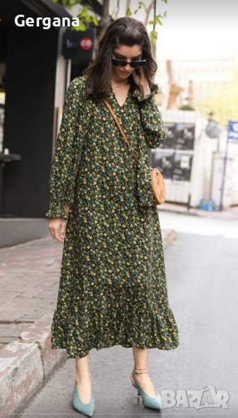 Миди рокля с принт цветя , снимка 1