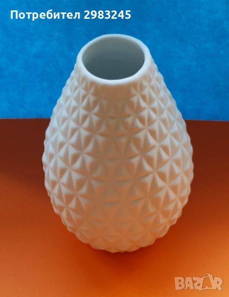 Бяла керамична ваза, снимка 1