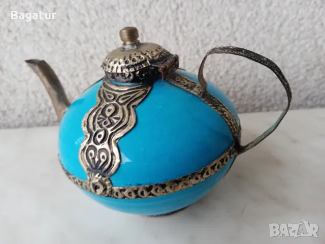 Глина,метал,чайник,Мароко,керамика, Маракеш,, снимка 7 - Антикварни и старинни предмети - 47824647